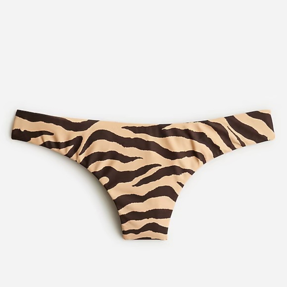 NWT J. Crew Curved Waist Cheeky Bikini Bottom in Zebra Stripe - Picture 1 of 9